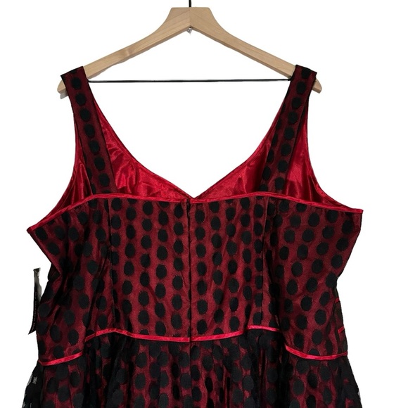 NWT Signature by Robbie Bee Sleeveless Dress Polka Dot Overlay Formal Size 22W - Picture 5 of 12
